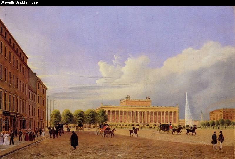 Johann Heinrich Hintze Berlin, Altes Museum von der Schlossfreiheit aus